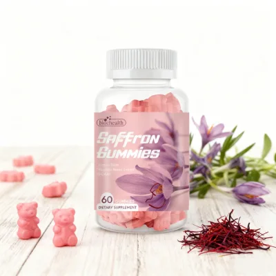 Anti Stress Saffron Gummies for Adults, Anxiety Reducing Gummy with Ashwagandha, Natural Mood Support & Relaxation Supplement