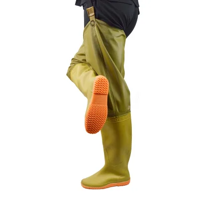 Hot Sale Cheap Yellow Nylon Farm Boots Flat Shoes Wellington Boots Fishing Boots Rice Paddy Shoes