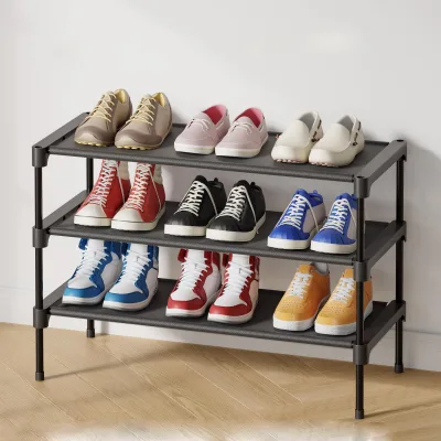 3 Tier Shoe Rack Household Dust-proof Storage Multi-functional Assembled S Cabinet Simple Thickening and Bolding