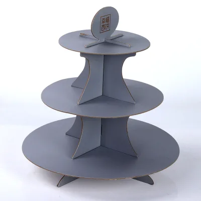 3-Tier Corrugated Cardboard Cupcake Stand Chocolate Holder for Celebration Cakes and Treats Display
