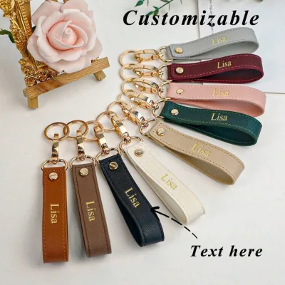 PU Leather Handmade Fashionable Keychain Custom Logo Car Keys Wedding Gifts Premium Quality Souvenir Gift