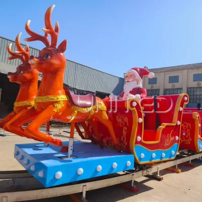 Christmas Themed Steel Track Train Amusement Ride Electric Powered Customizable Commercial Ride for Shopping Mall & Carnival Use