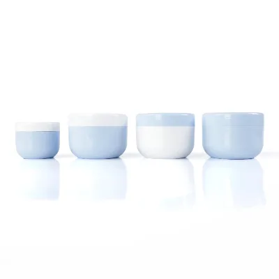 Large 8oz Customized Body Butter Scrub Cream Plastic Container Bowl Shape Bottle Single Thick Wall Blue pp Jar