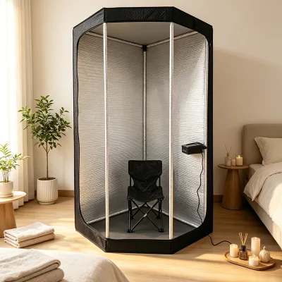 Factory Custom Foldable Hexagon Fabric Sauna Tent Large Space Infrared Sauna for Finnish Holiday Lodge