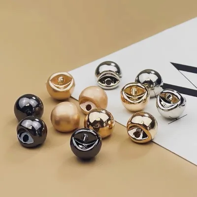 Fashionable 15mm Small Bead Metal Buttons Simple Decorative Solid Small Chiffon Buttons for Men's & Women's Shirts & Knitwears
