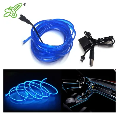 5M RGB Neon LED Light Strip Cold Light Ambience Lamp Line for Car Interior EL Products Car EL Wire
