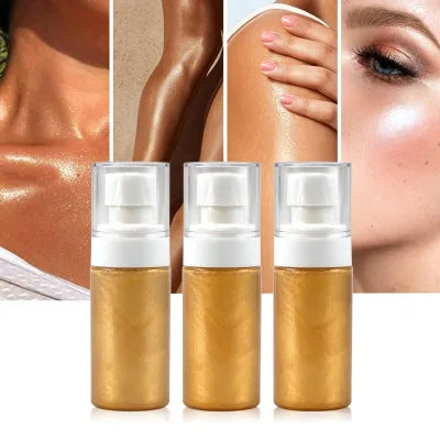 Wholesale Waterproof Eco-Friendly Diamond Pearlescent Shimmer Long Lasting Sparkly Body Mist Liquid Body Highlighter