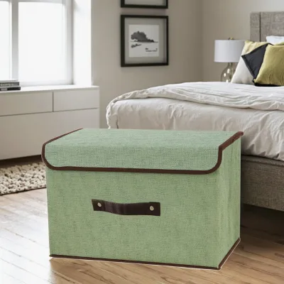 Multi-Use Foldable Canvas Storage Box for Clothing Wardrobe & Kitchen-Customizable Size & Color