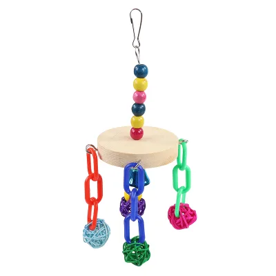 Eco-Friendly Parrot Toy Stand Tiger Skin Cockatiel Decompression Swing Ring Chewing Takraw Ball for Bird Cage Parrot Stand Pole