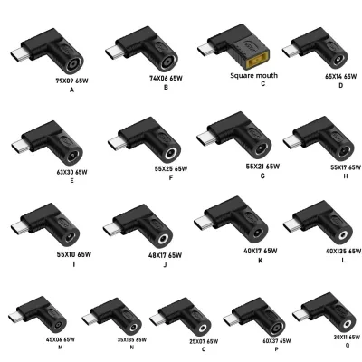 90 Degree PD 65W DC Jack to USB Type C Male Power Adapter Converter 7406 4506 5510 to USB C Connector Charger for Laptop Phones