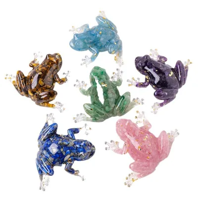 Wholesale Natural Crystal Crafts DIY Crystal Gravel Epoxy Drops Glue Frog Home Decoration Gifts