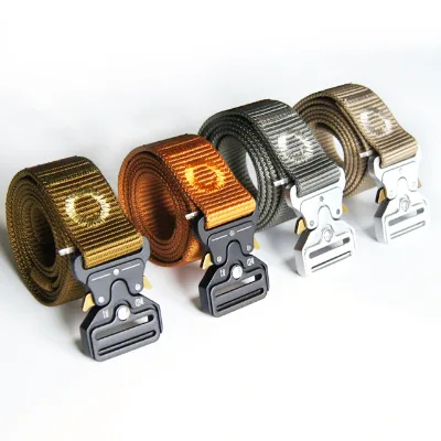 Heavy Duty Rigger Belt with Nylon Webbing and Double Prong Alloy Buckle Sporty Style for Security Outdoors Use