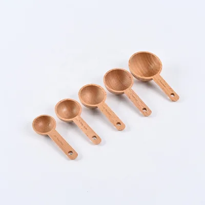 Custom Wood Scoop Natural Beech Wood Spoon Measuring Spoon