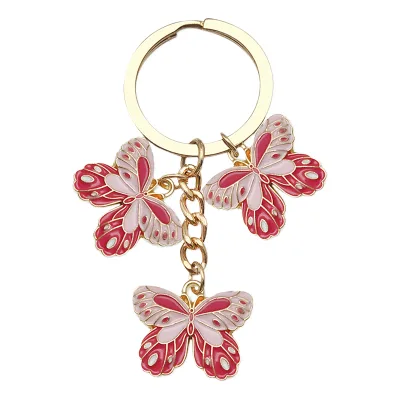 Butterfly Pendant Keychain Fashionable Zinc Alloy Crossbody Bag Pendant Trendy Versatile for Couples Cartoon
