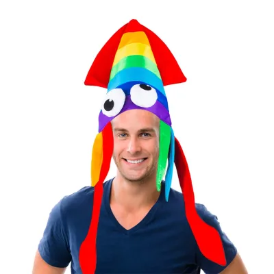 Unisex Adult Carnival Hat Rainbow Party Costume Accessories Parade & Festival Rainbow Squid Hat Pride Day Hat
