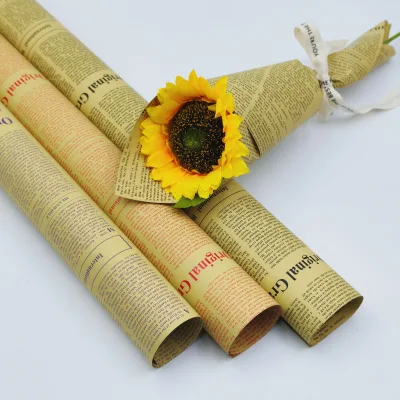 English Newspapers Flower Bouquets Gift Wrapping Paper Sunflower Wrapping Paper Packaging Materials Wholesale