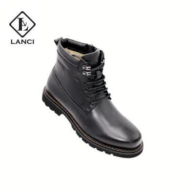 LANCI 2022 Factory Supply Comfortable Genuine Leather Ankle Chelsea Boots Men