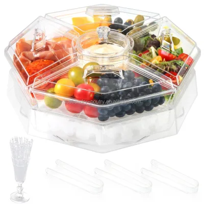 Horsee Rotatable Tray Condiment Server Caddy Serving Tray Container