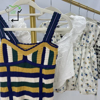 Factory Direct Casual Summer Knit Top Wholesale Used Fashion Second Hand Suspender Tops