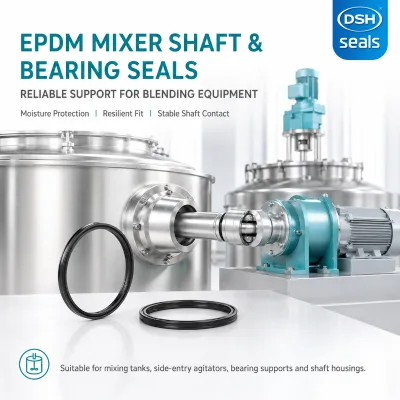EPDM Rotary Shaft Bearing Seal Water Resistant Rubber Ring for Industrial Agitator Mixer