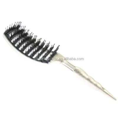 Professional Anti Static Nylon Mixed Boar Bristle Ceramic Curve Brush Vent Hair Brush