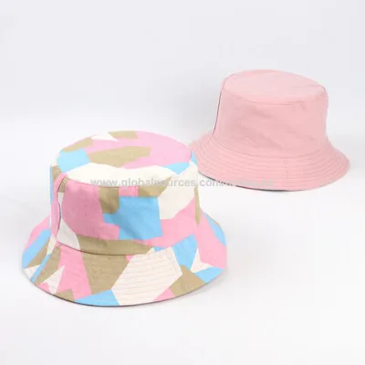 Wholesale polyester cotton & breathable & comfortable lady's bucket hat with printed