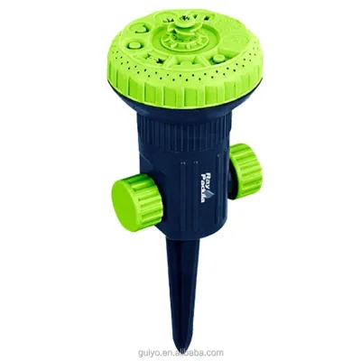 2-in-1 9-Pattern Turret Stationary Sprinkler for Gardens In-Series Spike Durable Garden Irrigation Tool