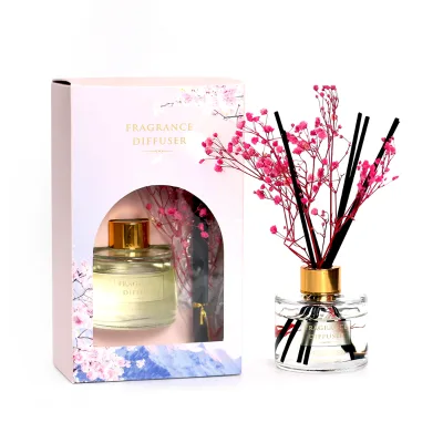 100ml New Product Eternal Dried Flower Home Fragrance Decoration Custom Glass Reed Diffuser Bottle Room Diffuser Private Label