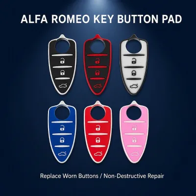 Silicone Key Pad Replacement Compatible with Alfa Romeo Mito Giulietta 159 Brera Spider 3-Button Remote Button Pad Repair Part