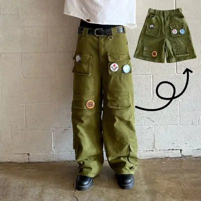 Custom Workwear Pant Heavyweight Wide Leg Trouser Cotton Double Knee Tear Away Denim Jean Cargo Work Pant for Men
