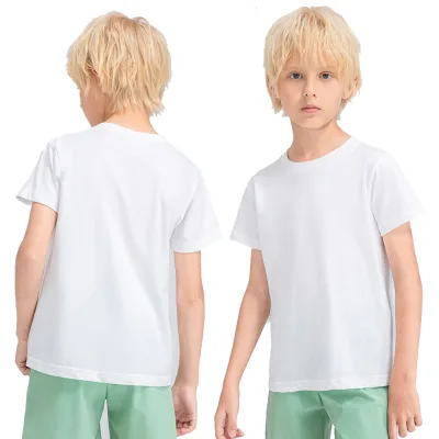 Children Short Sleeve 100% Cotton T Shirt Custom Logo Printing Plain Blank Kids Boys T-Shirts