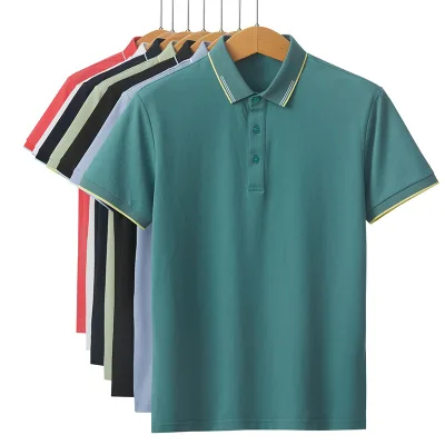 Wholesale High Quality Plain Casual T-shirts Embroidered Polo Shirt Golf Clothing Custom Logo Simple Polo Shirt for Men