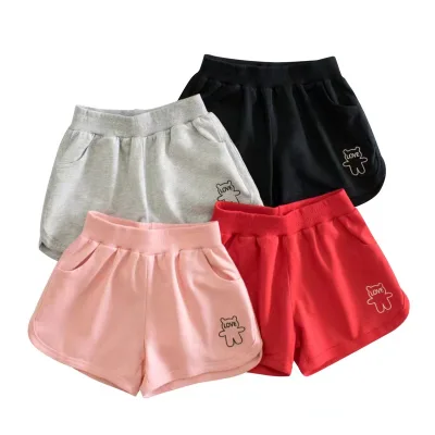 Girls Cotton Sport Short Pants Wholesale Girl's Pants Summer Baby Girl Casual Solid Color Short Pants