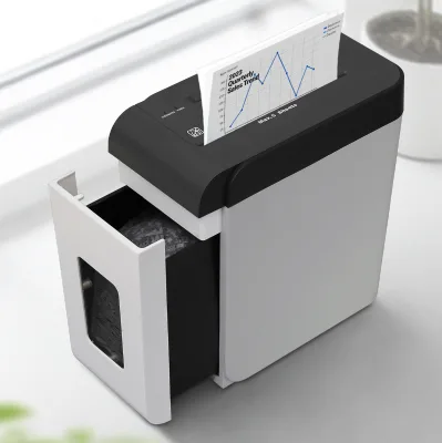 Electric Cross Cut Pull Bin High Security CD Credit Card Low Noise 10-19 Sheets/Shred Large Capacity Infrared Sensor Shredder