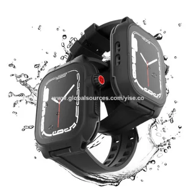 SHELLBOX IP68 certified full cover shockproof waterproof case for Apple watch series 7/8/9 45mm with silicone watchband