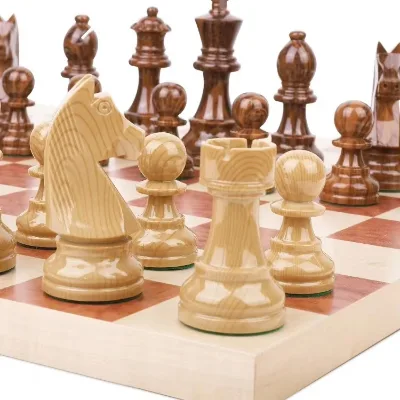 Germanic Knight Chess Set Exquisite Solid Wood Pieces With Flannel Bottom Thickened Pink Colorful Series Plastic Material