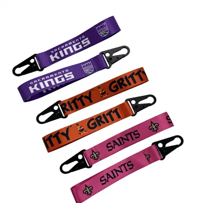 Custom Logo Eco-Friendly RPET Nylon Keychain Durable Zinc Alloy Eagle Clip Tactical Lanyard for Keys