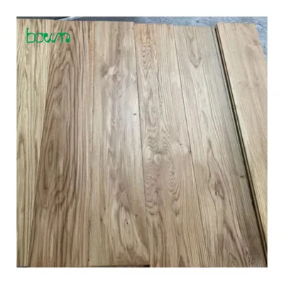 Natural Colour Brushed Hand Scraped Oiled Solid Wood Floor White Oak CD Grade T&G Random Length Floor Oak for Interior Use