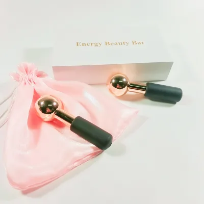 Huiying Beauty Facial Ice Roller Cooling Globe Massage Ball Zinc Alloy Facial Ice Globes for Face