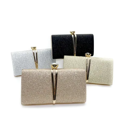 ZPY252 WEEKS Factory Wholesale Shiny Diamond Rhinestone Women's Evening Clutch Bag Fashion PU Chain Strap for Party Weddings