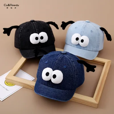 Summer Fun Baby Baseball Cap Children's Short Brim Sun-Proof Peaked Hat with Small Braid Denim Sun Protection New