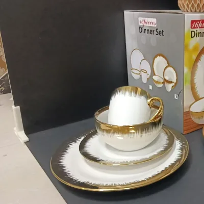 Dinnerware Ceramic Plates Gold Rimmed Charger Plate Dinner Plate Wholesale Gold Flatware Set