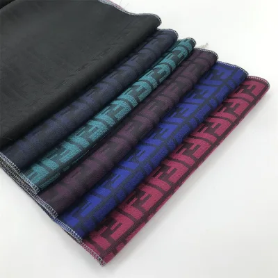 Customized Black White F Letters Words Yarn Dyed Warp Woven Polyester Fabric for Fashion Wear Girls Bags Home Textile