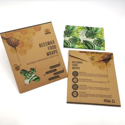 3 Pack Reusable Sustainable Nature Beeswax Food Wraps