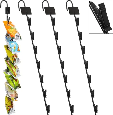 Metal Merchandising Strip 6 Stations Clips Strips Powder Coated Steel Wand Retailer Strip | 17" Long