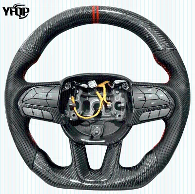 High Quality Bright Twill Carbon Fiber Steering Wheel for Dodge Cars