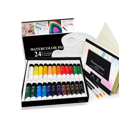 Professional Artists 24 Tubes Colorful Watercolor Paint for Watercolor Painting