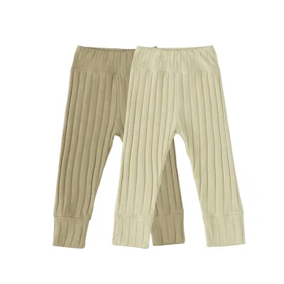 Autumn New Hot Kids Pants Girls Trousers & Boys Trousers Loose Straight Ribbed Casual Style Wholesale