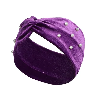Wholesale Velvet Headband Classic with Pearls Model TMB-24003 ODM/OEM Brand China