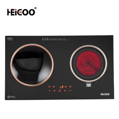 2 Burners Multi Function Electric Cooktops Concave Wok IH Induction Cooker Vs Infrared Cooker Pot Stove With Timer in Kitchen